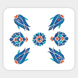 Flowers in Blue Sticker